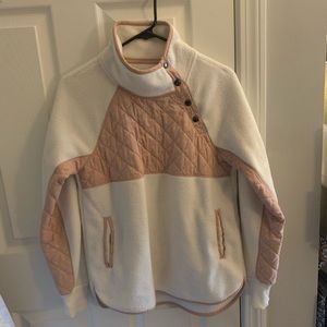 Asymmetrical snap up fleece